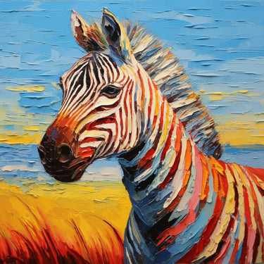 Multi Coloured Zebra Painting